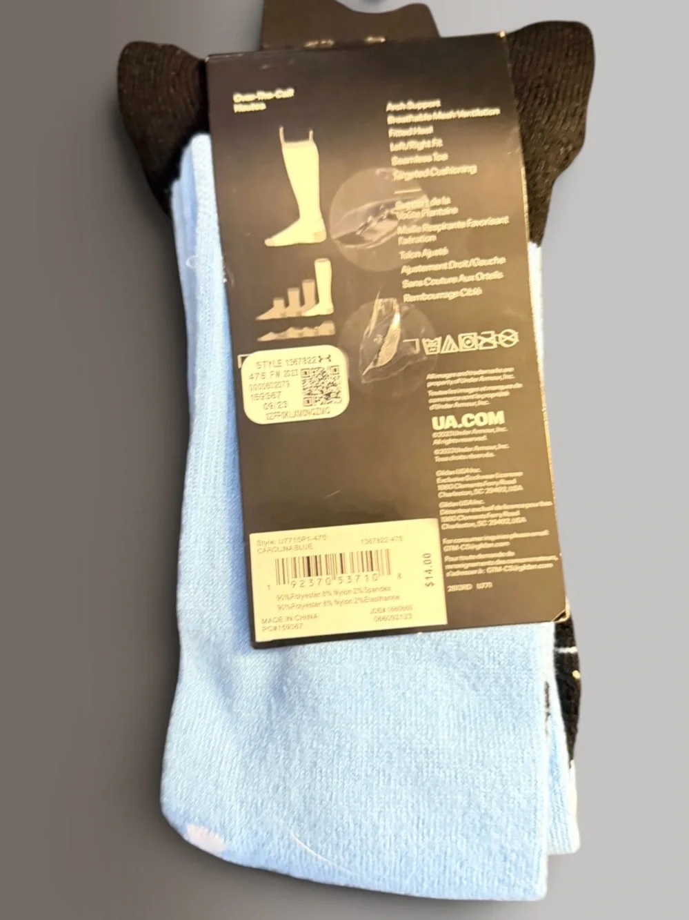 Under Armour UA Team Carolina Blue Over-the-Calf Socks NWT